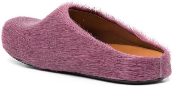 Marni Fussbet Sabot calf-hair slippers Purple