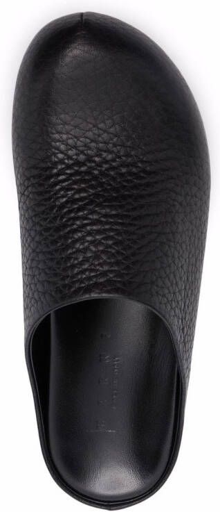 Marni grained leather mules Black