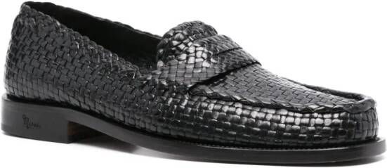 Marni interwoven-design leather loafers Black