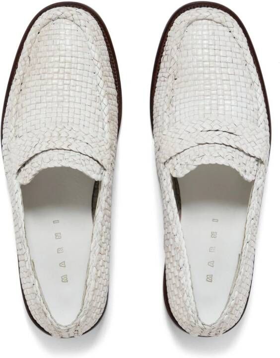 Marni interwoven-design leather loafers White