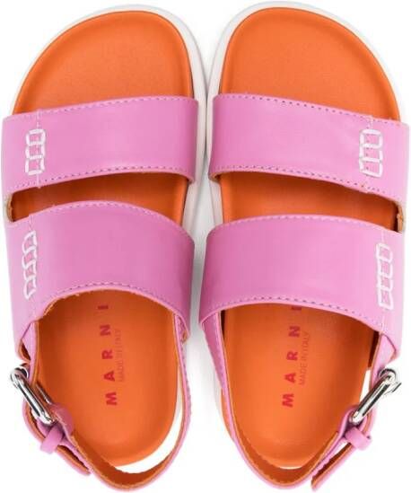 Marni Kids buckled leather sandals Pink