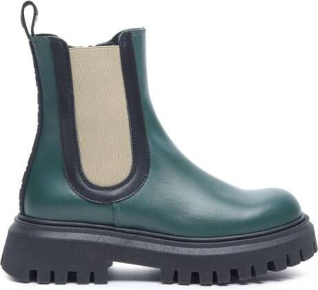 Marni Kids chunky ankle leather boots Green