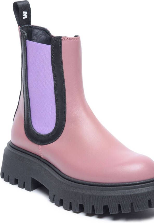 Marni Kids chunky ankle leather boots Pink