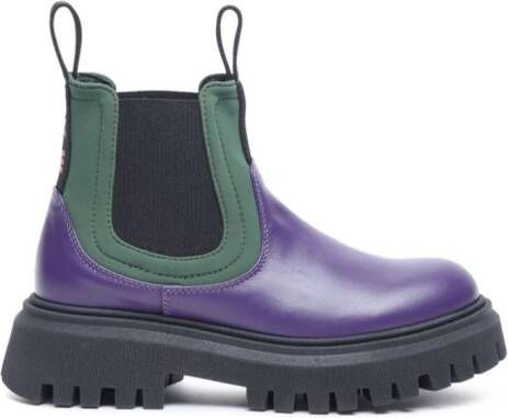Marni Kids chunky ankle leather boots Purple
