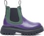 Marni Kids chunky ankle leather boots Purple - Thumbnail 2