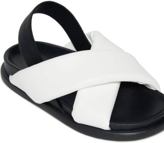 Marni Kids faux-leather criss-cross sandals White