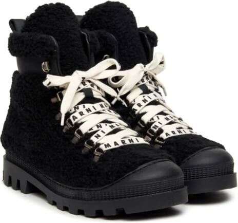 Marni Kids faux-shearling ankle boots Black