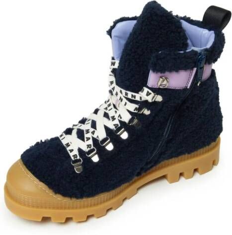 Marni Kids faux-shearling ankle boots Blue