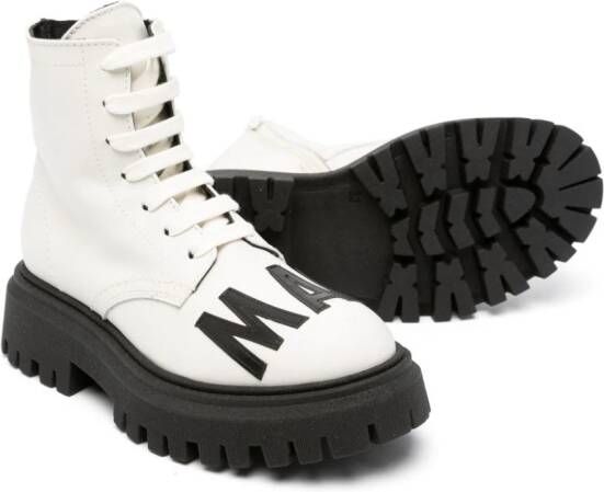 Marni Kids logo-appliqué chunky boots White