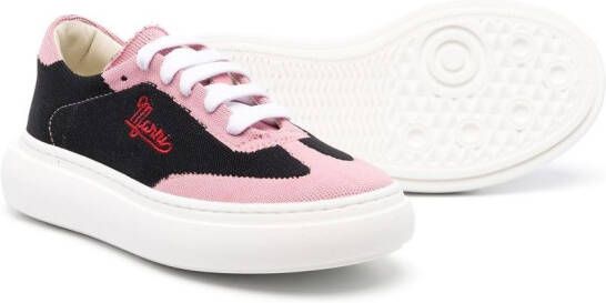 Marni Kids logo-embroidered low-top sneakers Pink