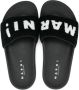 Marni Kids logo-jacquard towelling sandals Black - Thumbnail 3