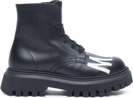 Marni Kids logo-patch leather boots Black