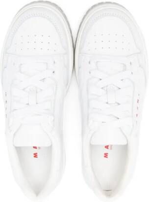 Marni Kids logo-print leather sneakers White
