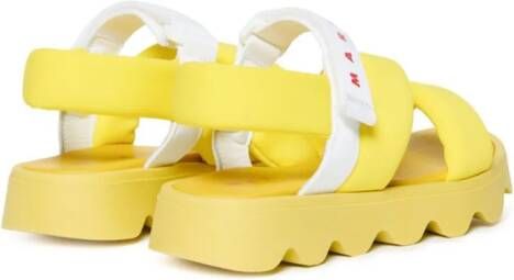 Marni Kids logo-print puffy sandals Yellow