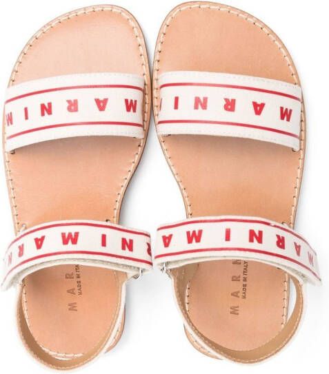 Marni Kids logo-print sandals White