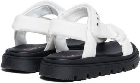 Marni Kids logo-strap leather sandals White