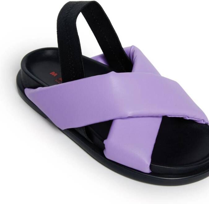 Marni Kids moulded-footbed leather sandals Purple