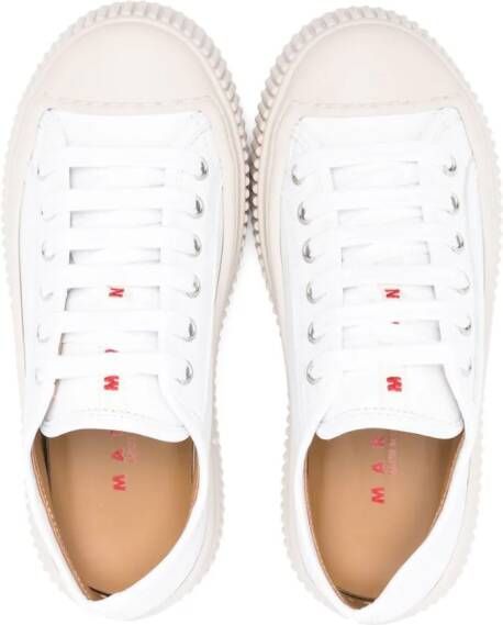 Marni Kids Pablo lace-up leather sneakers White