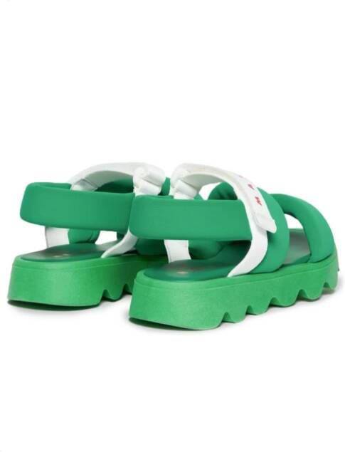 Marni Kids padded touch-strap sandals Green