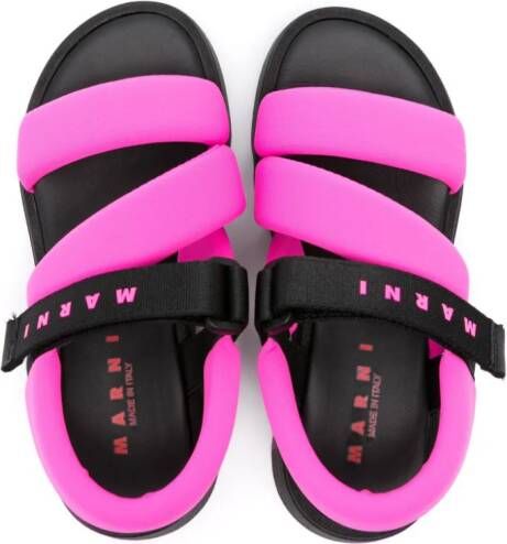 Marni Kids padded touch-strap sandals Pink