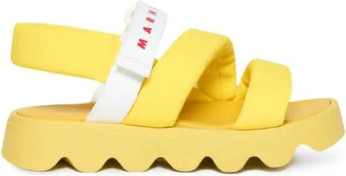Marni Kids padded touch-strap sandals Yellow