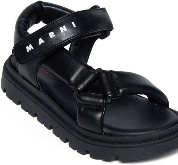 Marni Kids puffy faux-leather sandals Black