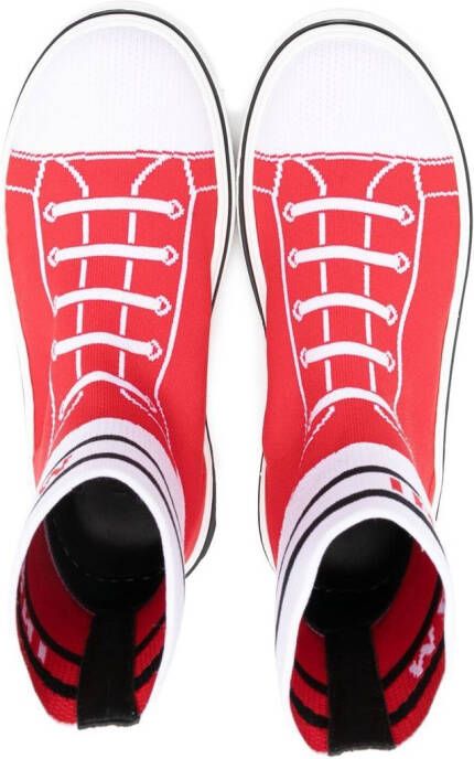 Marni Kids sock-style high-top sneakers Red