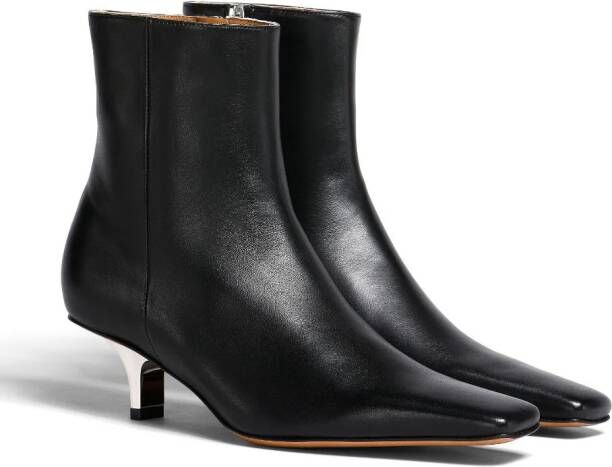 Marni heeled leather ankle boots Black