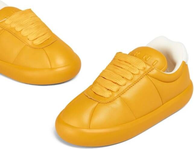 Marni lace-up leather sneakers Yellow