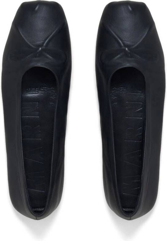 Marni leather ballerina shoes Black