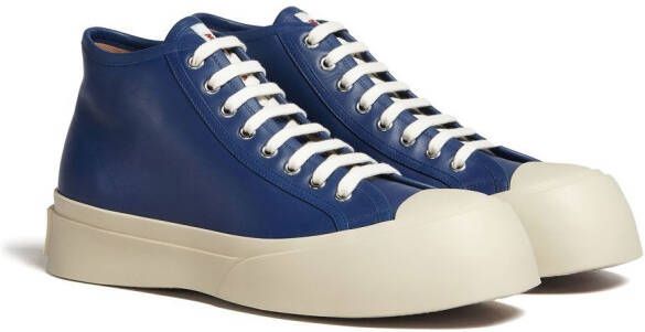 Marni leather mid-top sneakers Blue