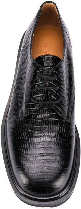 Marni lizard skin-effect Derby shoes Black