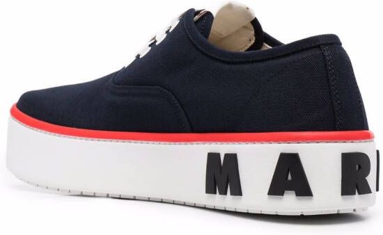 Marni logo-debossed flatform sneakers Blue