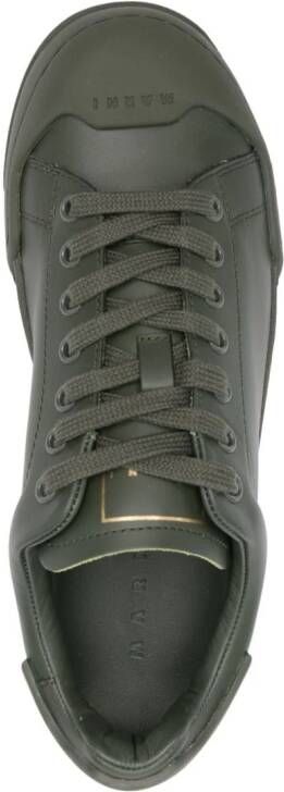 Marni logo-debossed leather sneakers Green