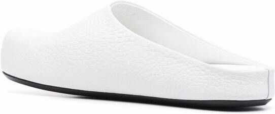 Marni logo-letter pebble-effect clog slippers White