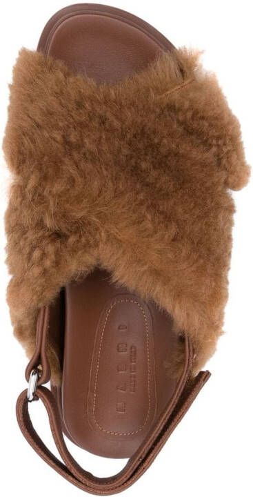Marni Fussbet shearling sandals Brown