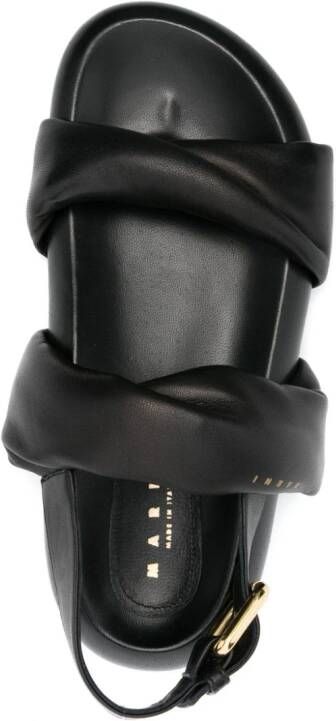 Marni logo-print leather sandals Black
