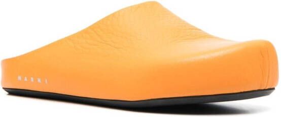 Marni logo-print round-toe loafers Orange