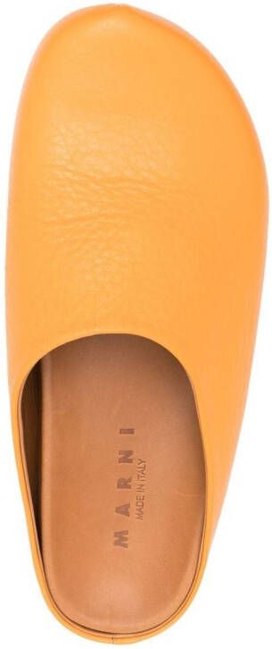 Marni logo-print round-toe loafers Orange