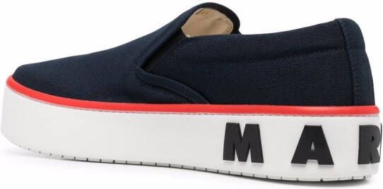 Marni logo-print slip-on sneakers Blue