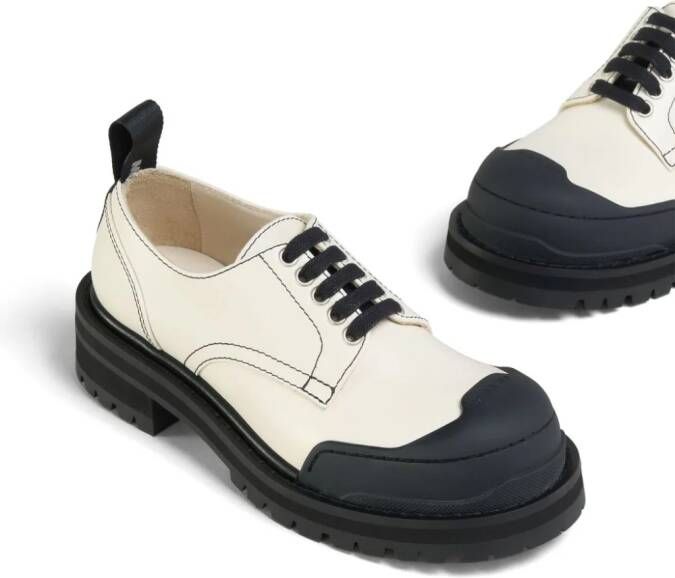 Marni Dada Army leather derby shoes White