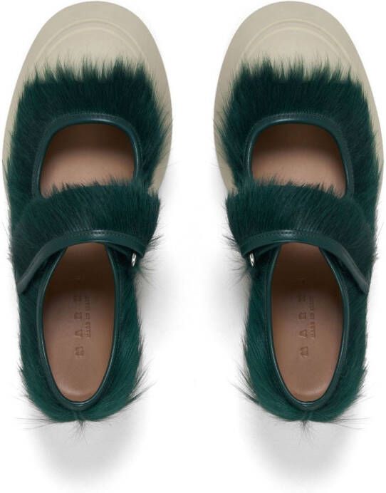 Marni calf-hair Mary Jane sneakers Green