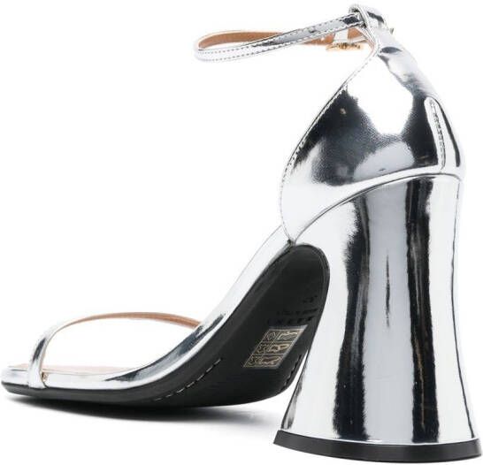 Marni 105mm metallic block-heel sandals Silver