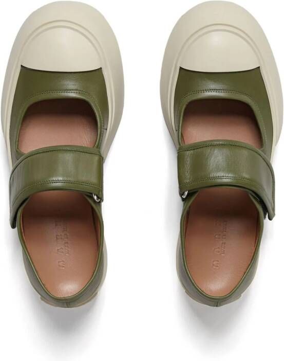 Marni Pablo Mary Jane leather sneakers Green