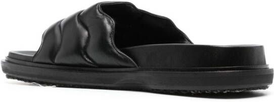 Marni padded-design nappa leather slides Black