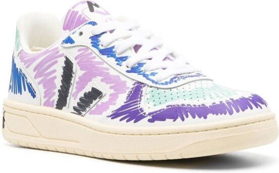 Marni painterly-print lace-up sneakers White