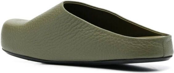 Marni pebbled-textured clog slippers Green
