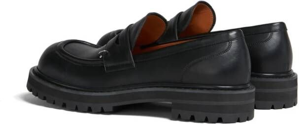 Marni penny-slot leather loafers Black