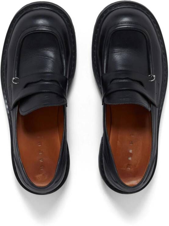 Marni penny-slot leather loafers Black