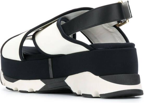 Marni platform cross strap sandals Black